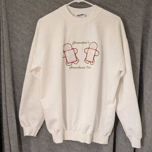 LAST CHANCE!  Gently Loved Embroidered Gingerbread Kids Sweatshirt 42" Chest